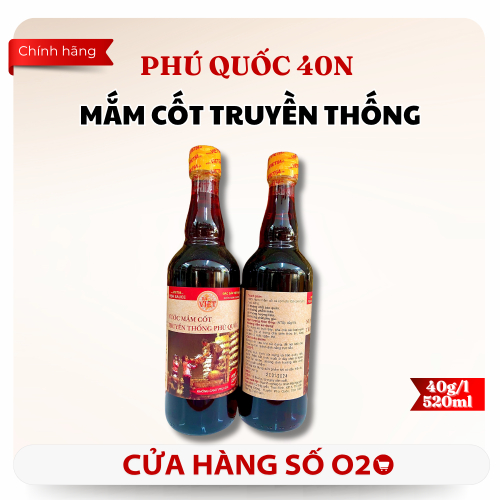 Nước Mắm Cốt Truyền Thống Phú Quốc 40N – Chai 520ml